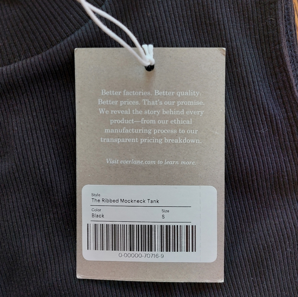 NWT The ribbed mockneck tank black size small - Picture 3 of 4